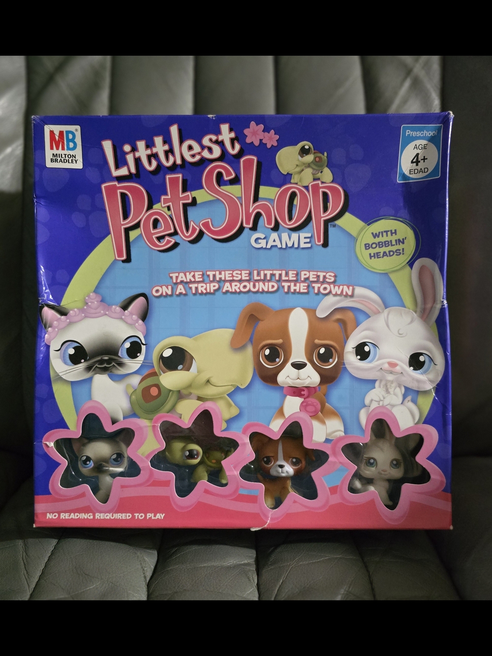 Y2K Milton Bradley Littlest Pet Shop Game With Four Collector Bobblehead Pieces
